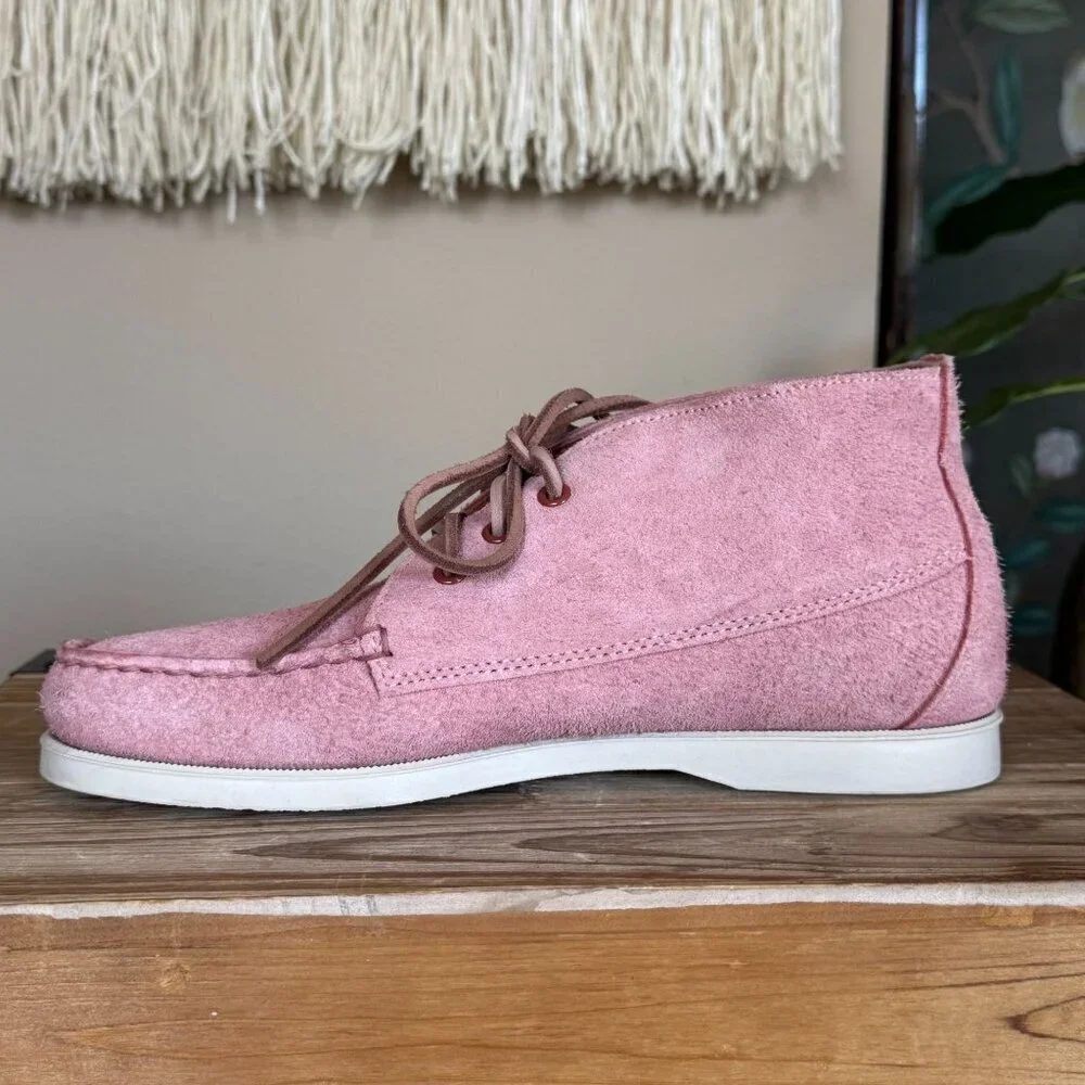 Todd Synder + Sebago Tatanka Chukka Pink Suede High Top Boat Shoe Size 8